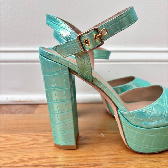 Stuart Weitzman Ryder 95 Platform Sandals Capri Ice Block Heel - Picture 4 of 9